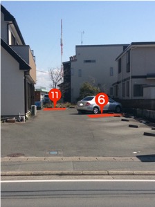 4.敷地内 (6)と(11)が癒しの里の駐車場になっています。